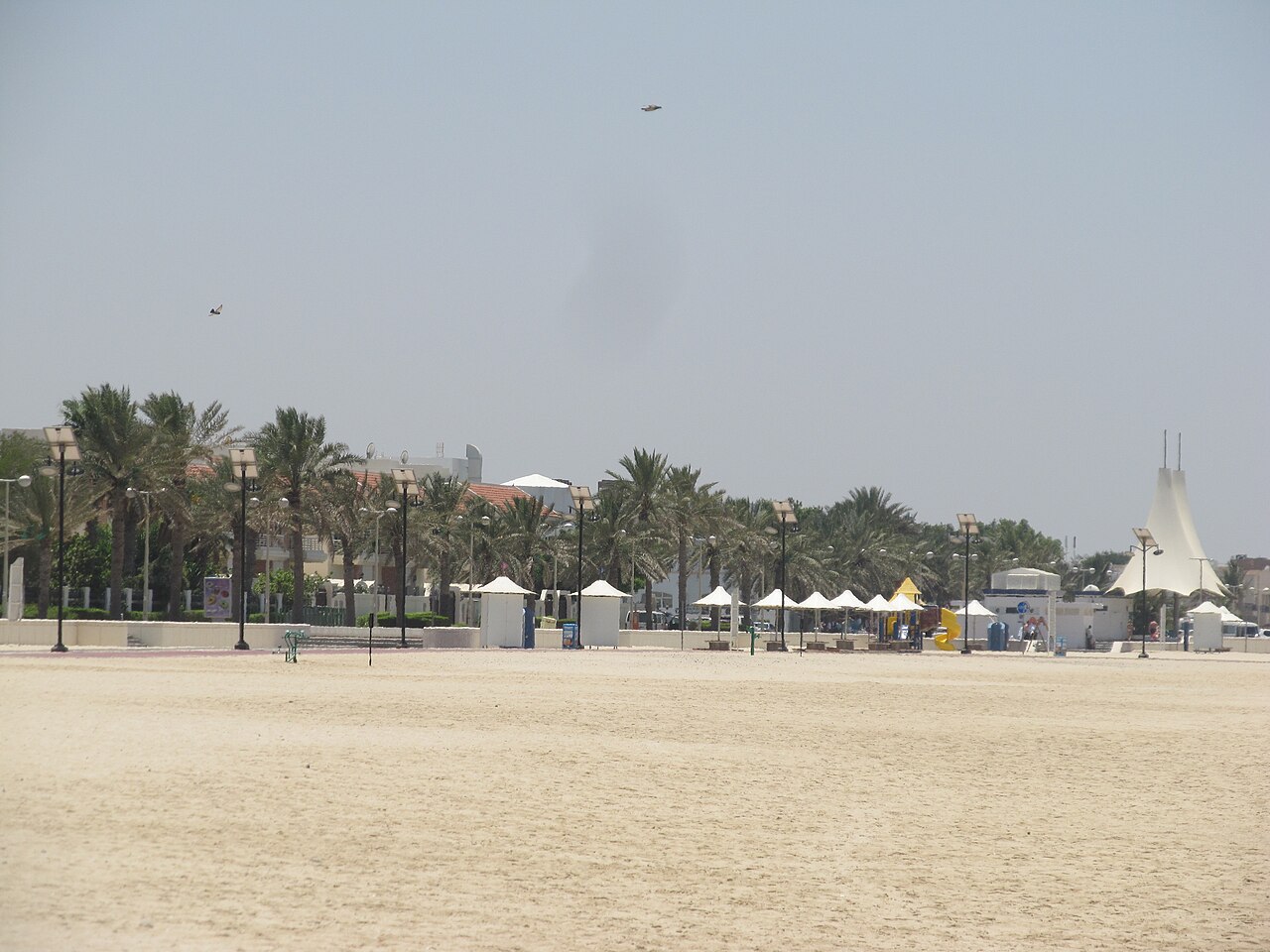 Calm public beach in Dubai