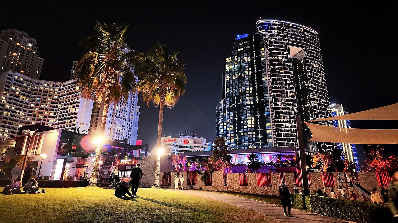 Beach with high-rise backdrop at JBR
